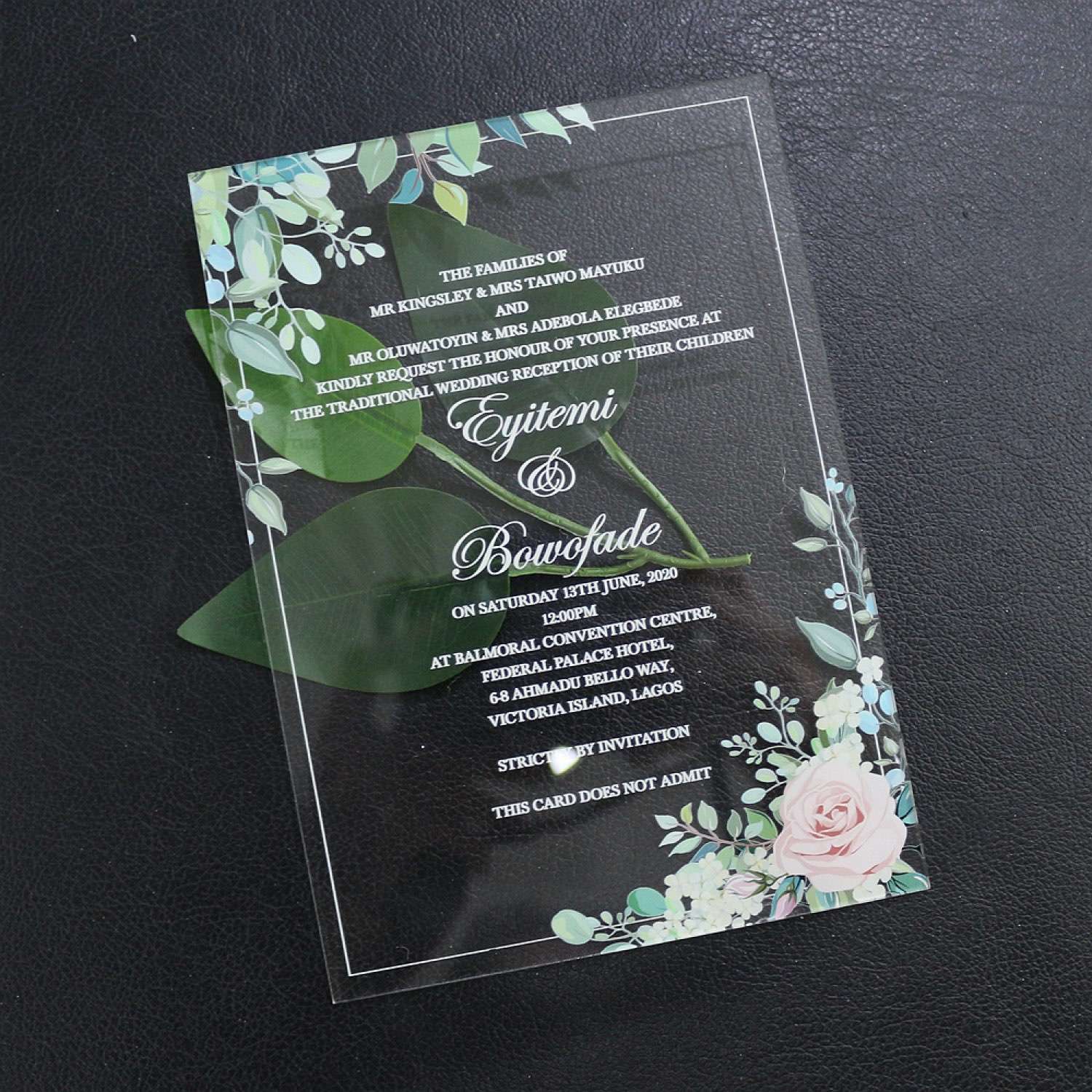 Acrylic Invitation Card Latest Invitation Card UV Printing 